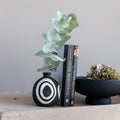 12" Black Wood Mango Bowl with Pedestal
