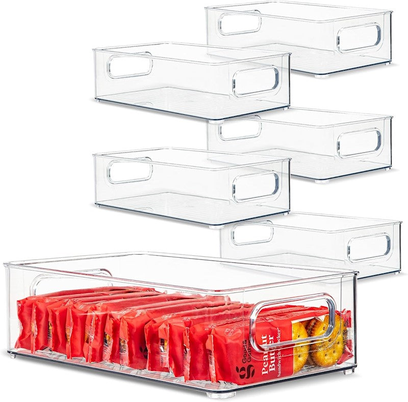 6" x 10" Short Clear Bin w/ Handles