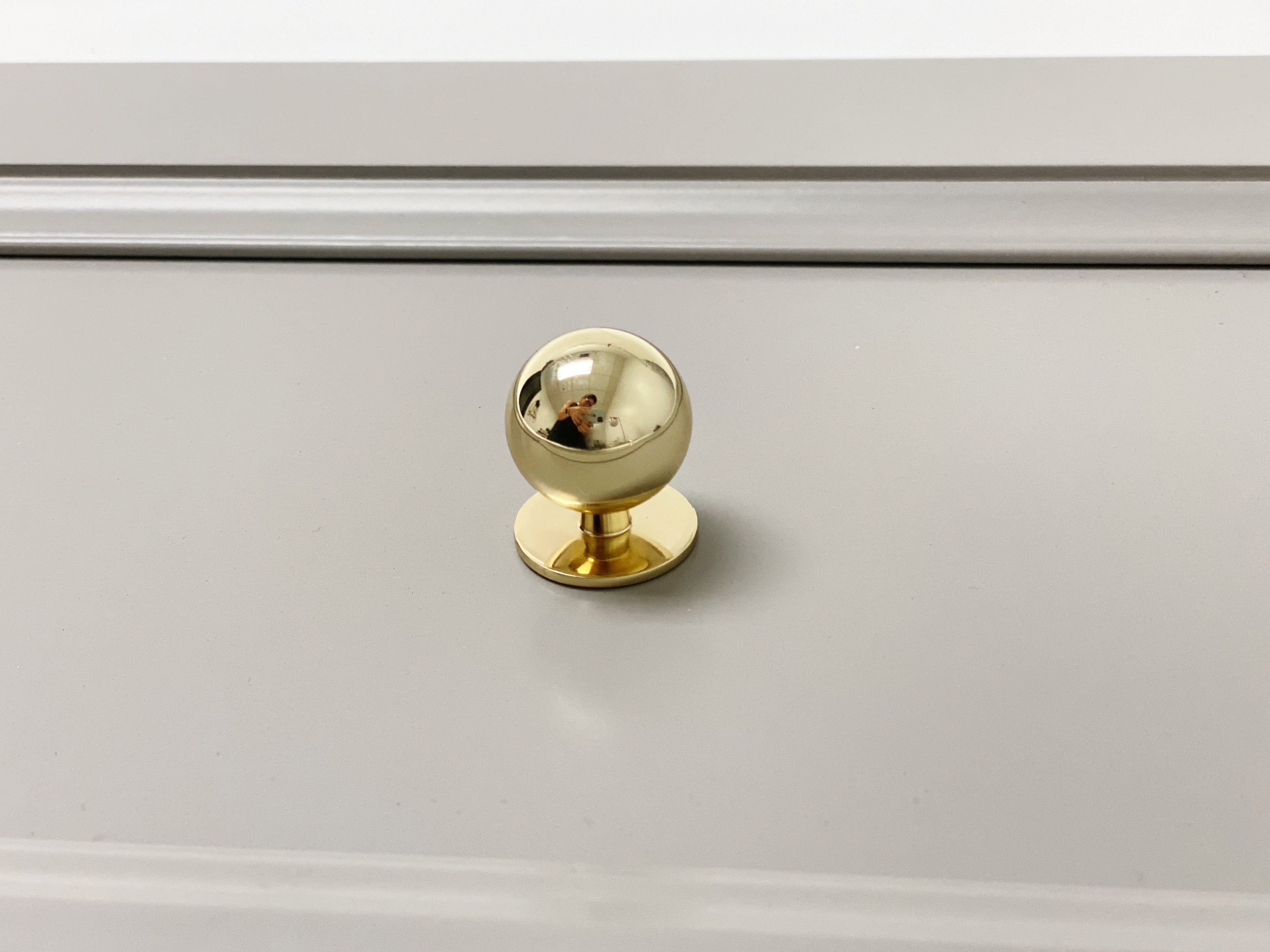 Polished Brass "Chandler" Ball Round Cabinet Knob