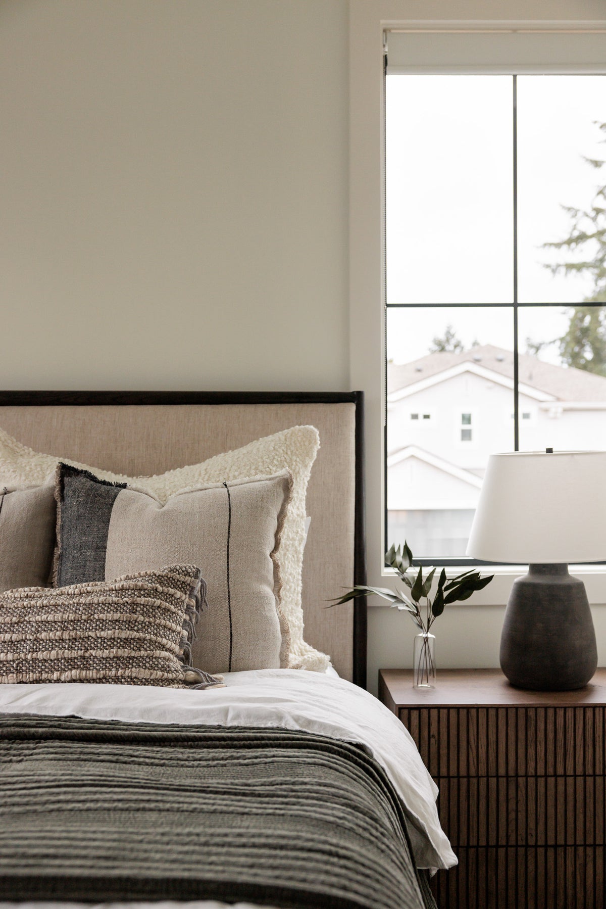 Bedroom nightstand detail by Elegant Simplicity Interiors for Mimi + Brooks.