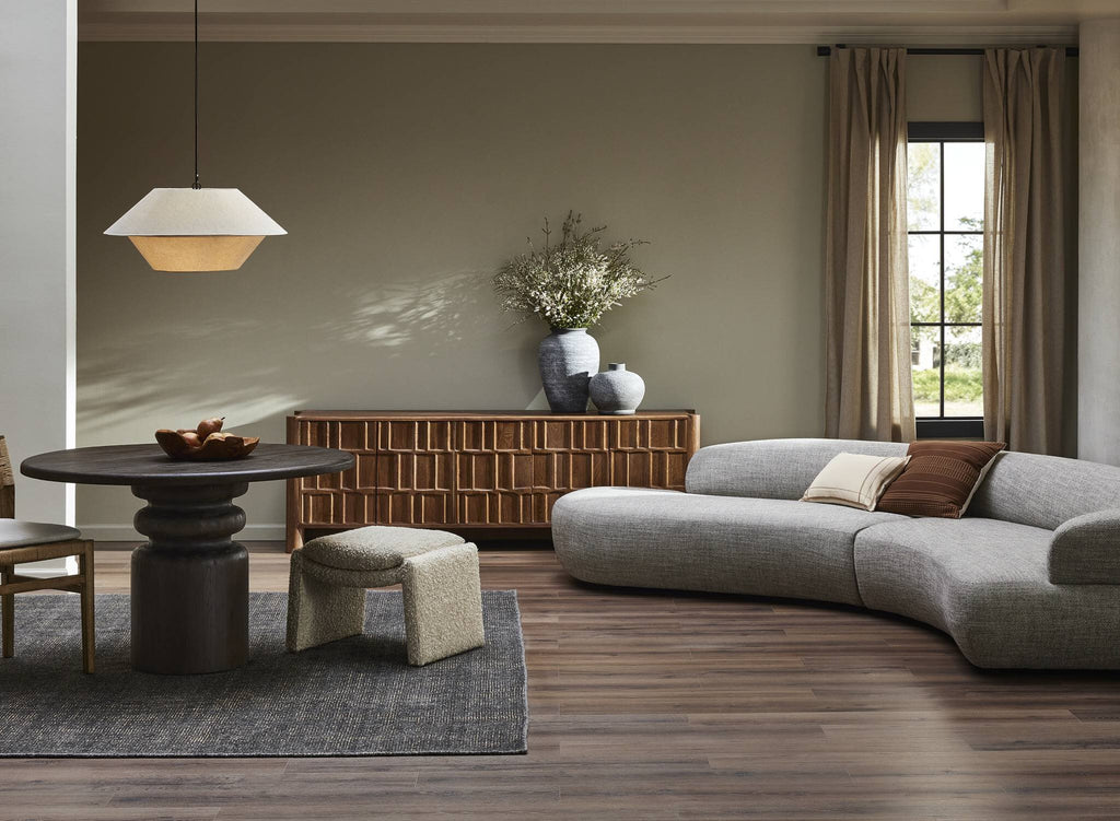 Kerrville Round Dining Table - Burnt Pine Veneer