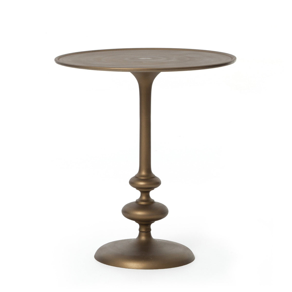 Marlow Matchstick Pedestal Table - Aluminum Matte Brass