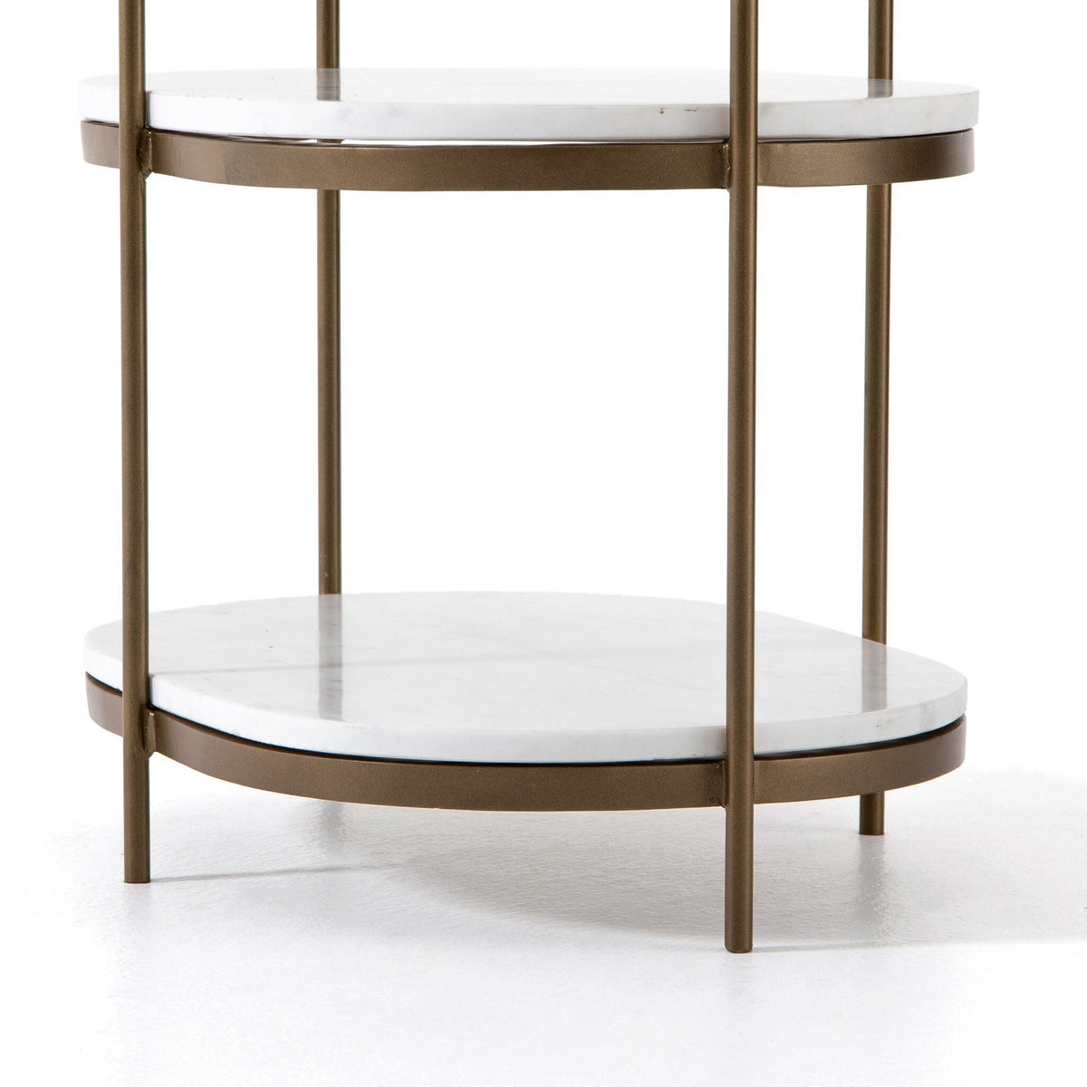 Felix Oval Nightstand - Polished White Marble