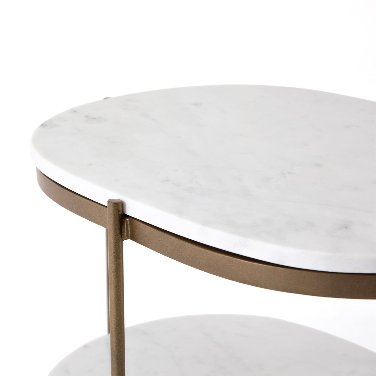 Felix Oval Nightstand - Polished White Marble