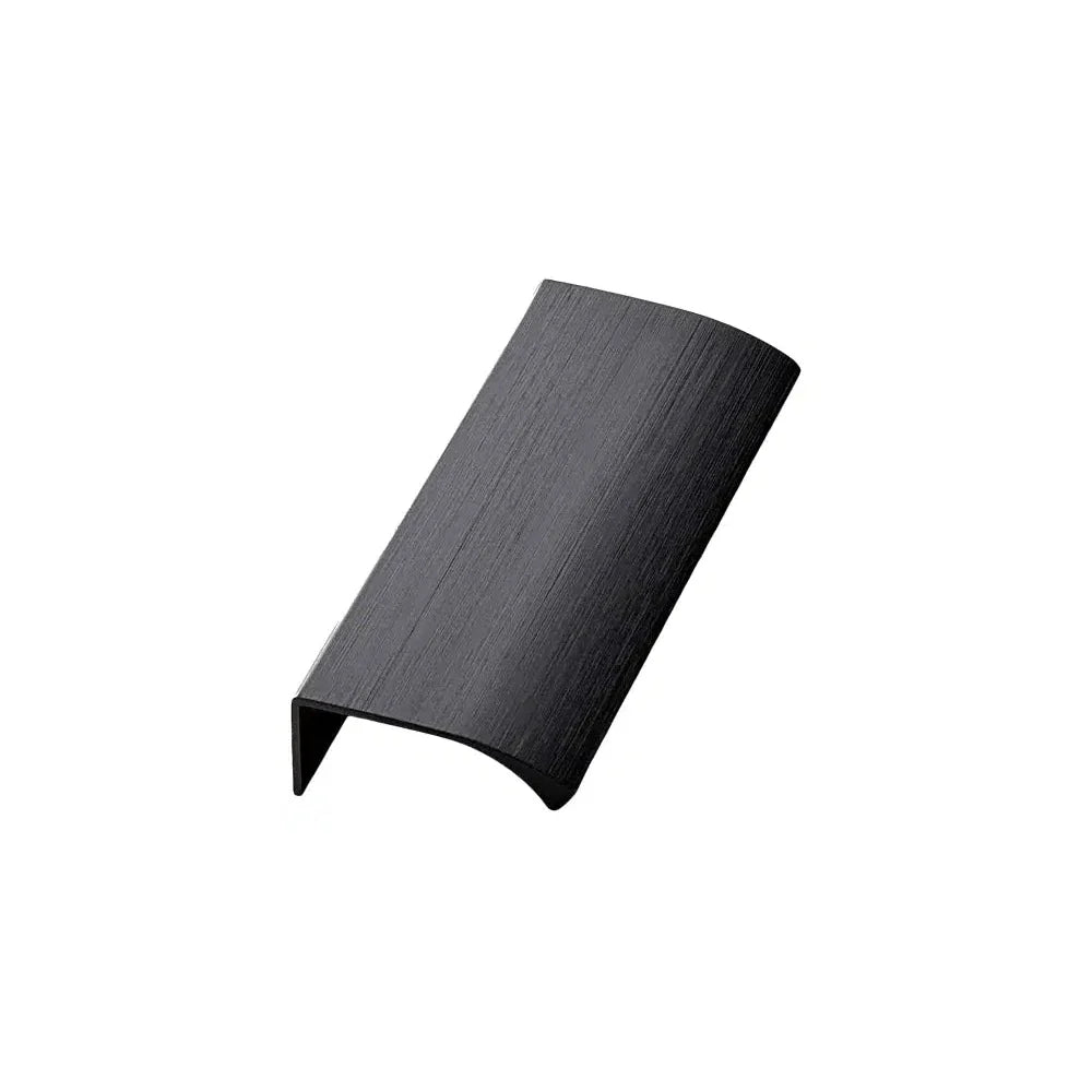Brushed Matte Black "Edge Straight" Tab Drawer Pulls