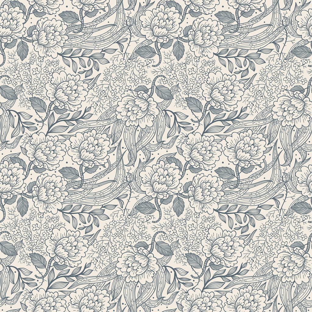 Peony in Indigo