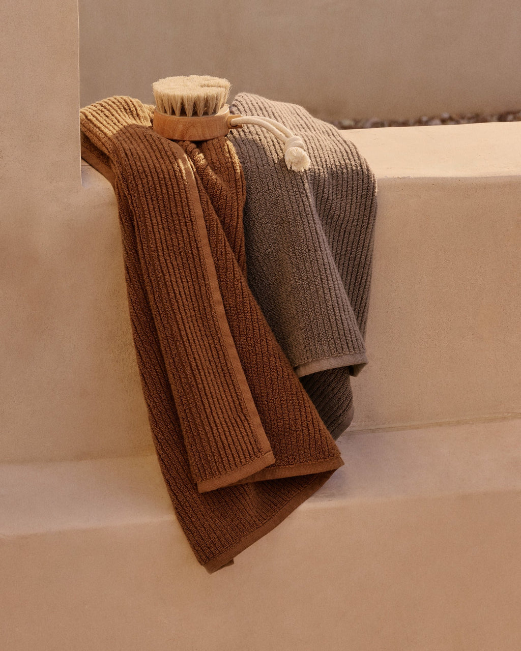 Soft Rib Towels (Warm Grey)