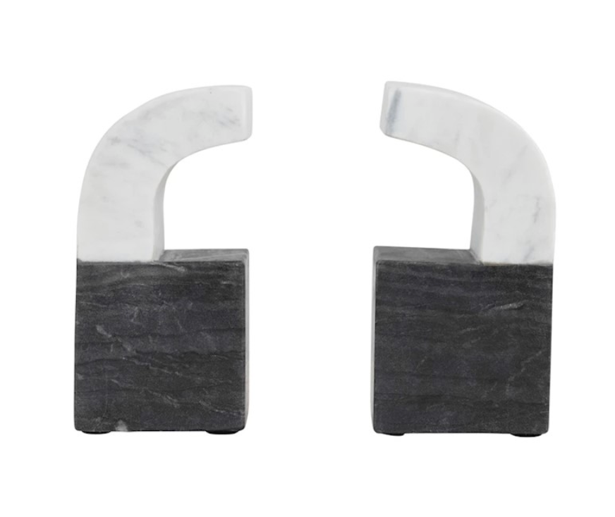 Marble Apostrophe Bookends