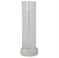 Hand Blown Glass Hurricane with Marble Base - Tall