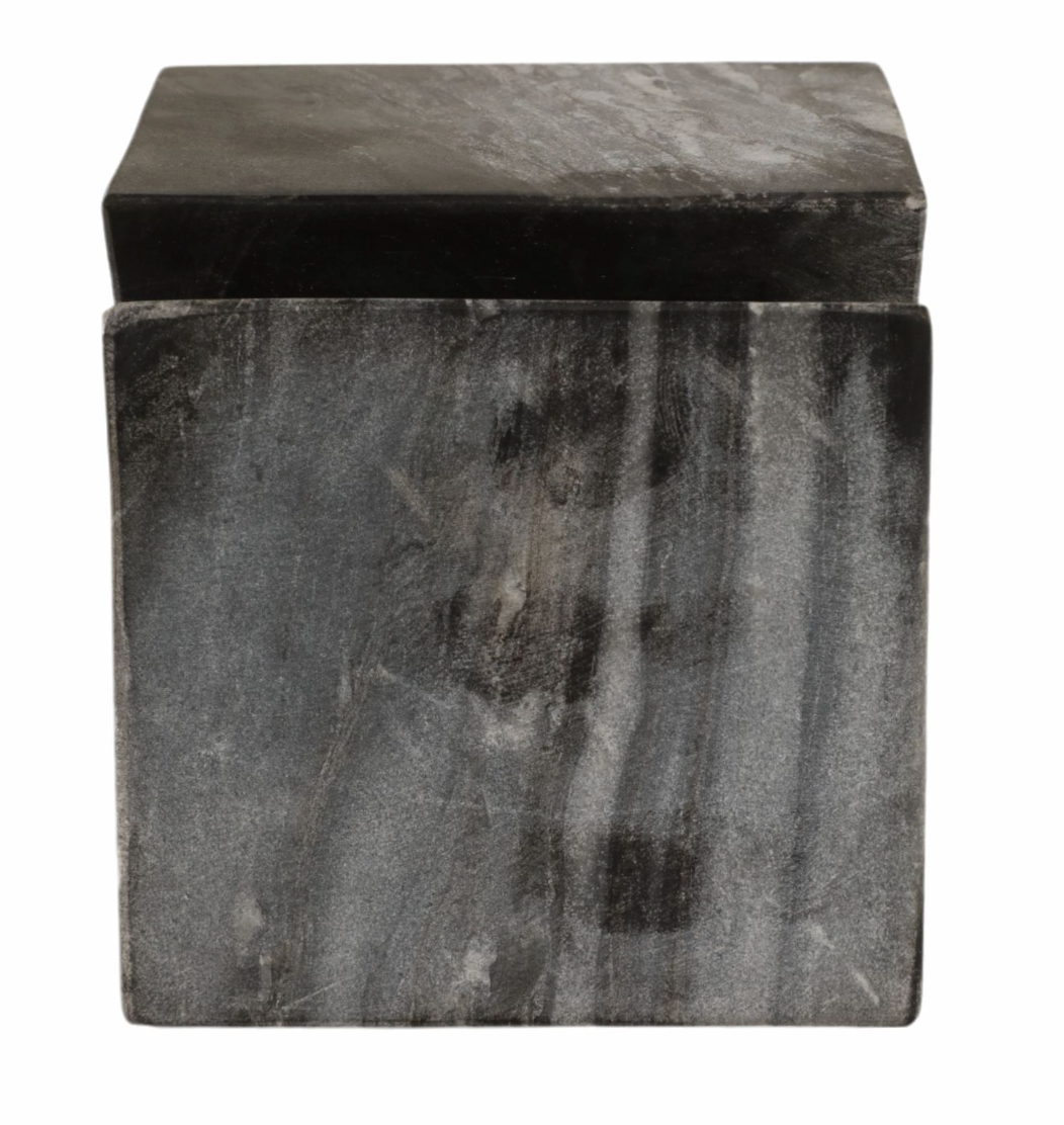 4" Grey Marble Cube