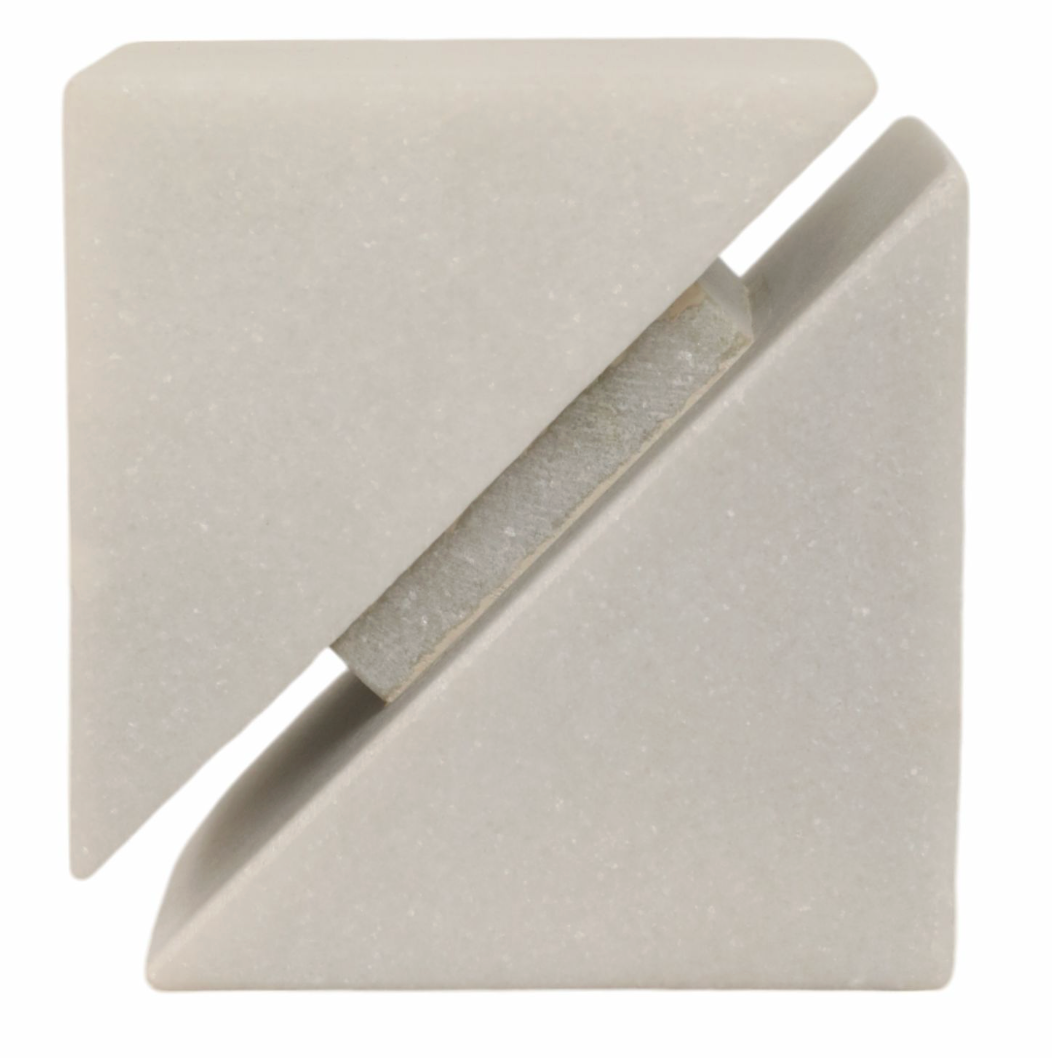 4" White Marble Cube