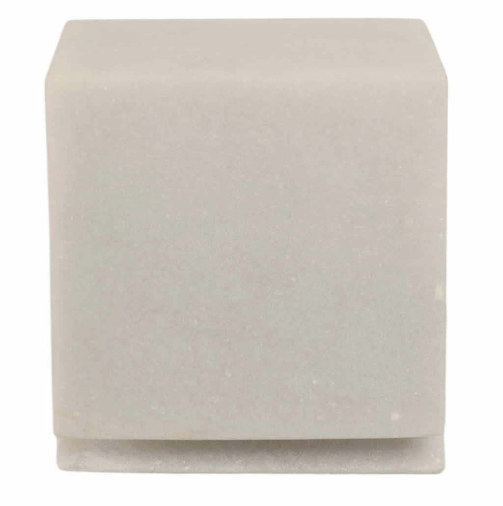 4" White Marble Cube