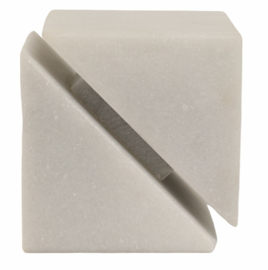 4" White Marble Cube