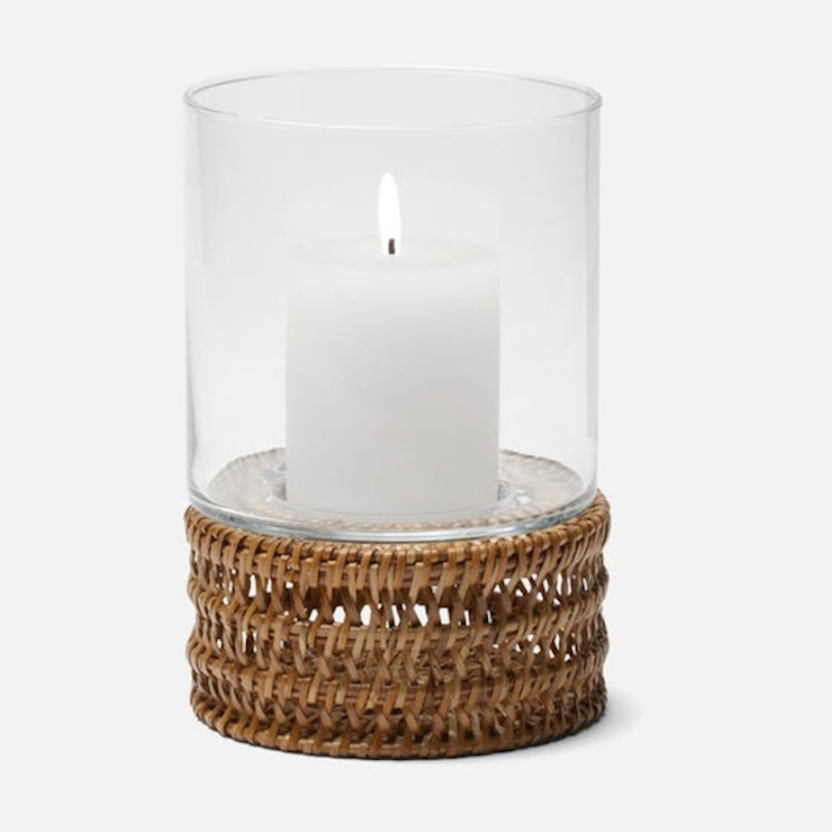 Rattan + Glass Hurricane