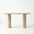 Travertine Natural Stone Console Table - Handcrafted Honed Finish