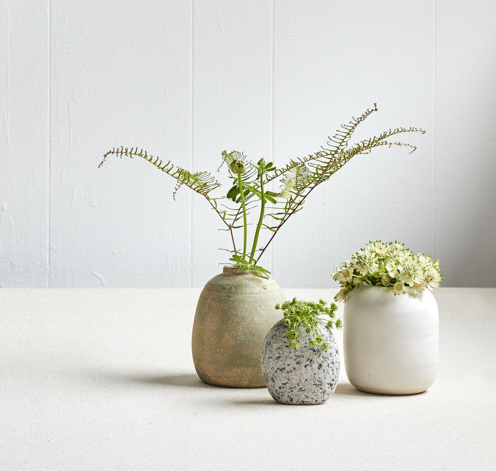 Terra Cotta Bud Vase, Greenwash