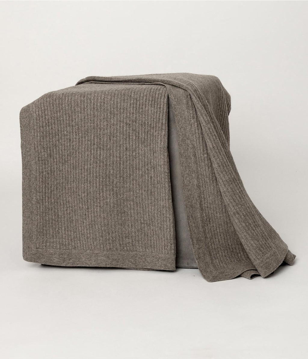 Platinum Yak Down Fisherman's Knit Throw