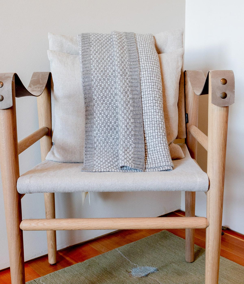 White Cashmere and Platinum Yak Down Taiga Throw