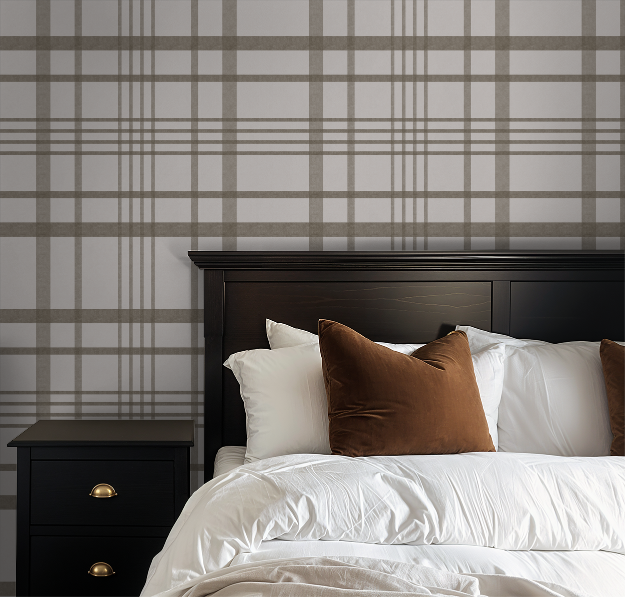 Ashford Plaid (Brown) Wallpaper