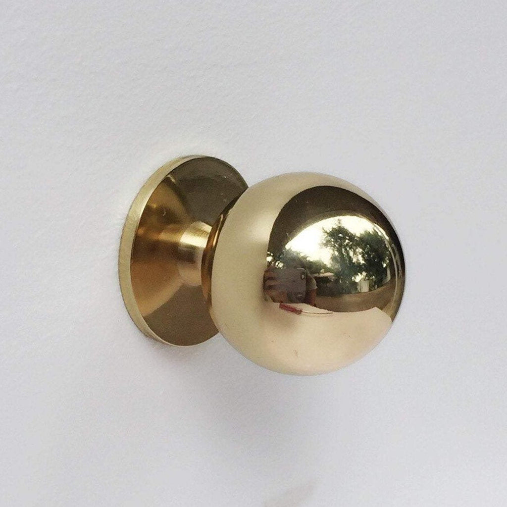 Polished Brass "Chandler" Ball Round Cabinet Knob