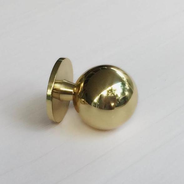 Polished Brass "Chandler" Ball Round Cabinet Knob