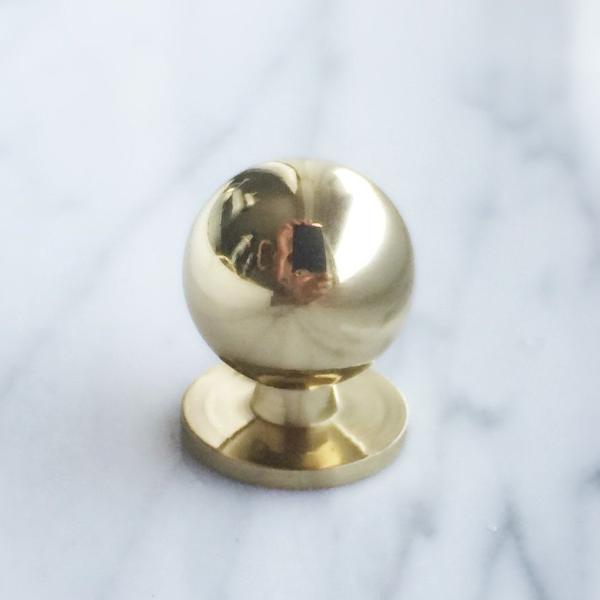 Polished Brass "Chandler" Ball Round Cabinet Knob