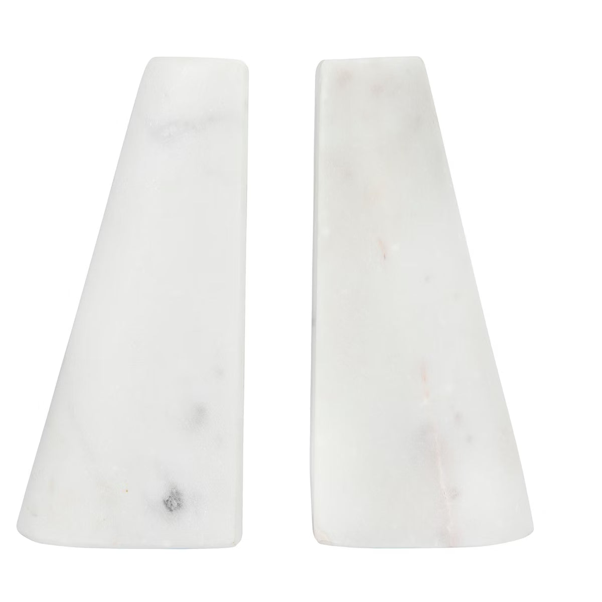 3" x 2" x 6" White Marble Bookends
