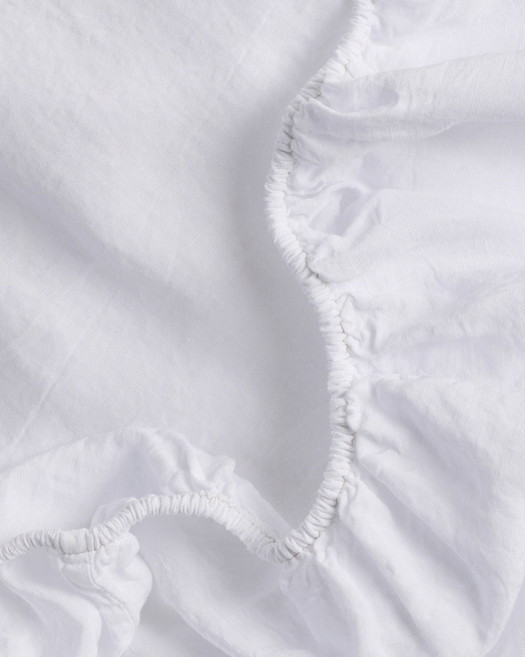 Linen Tencel Fitted Sheet (White)