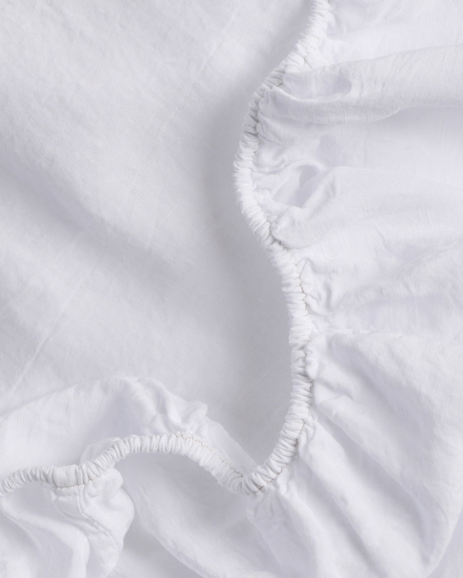 Linen Tencel Fitted Sheet (White)