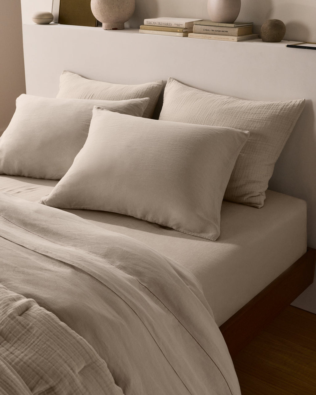 Linen Tencel Fitted Sheet (Bone)