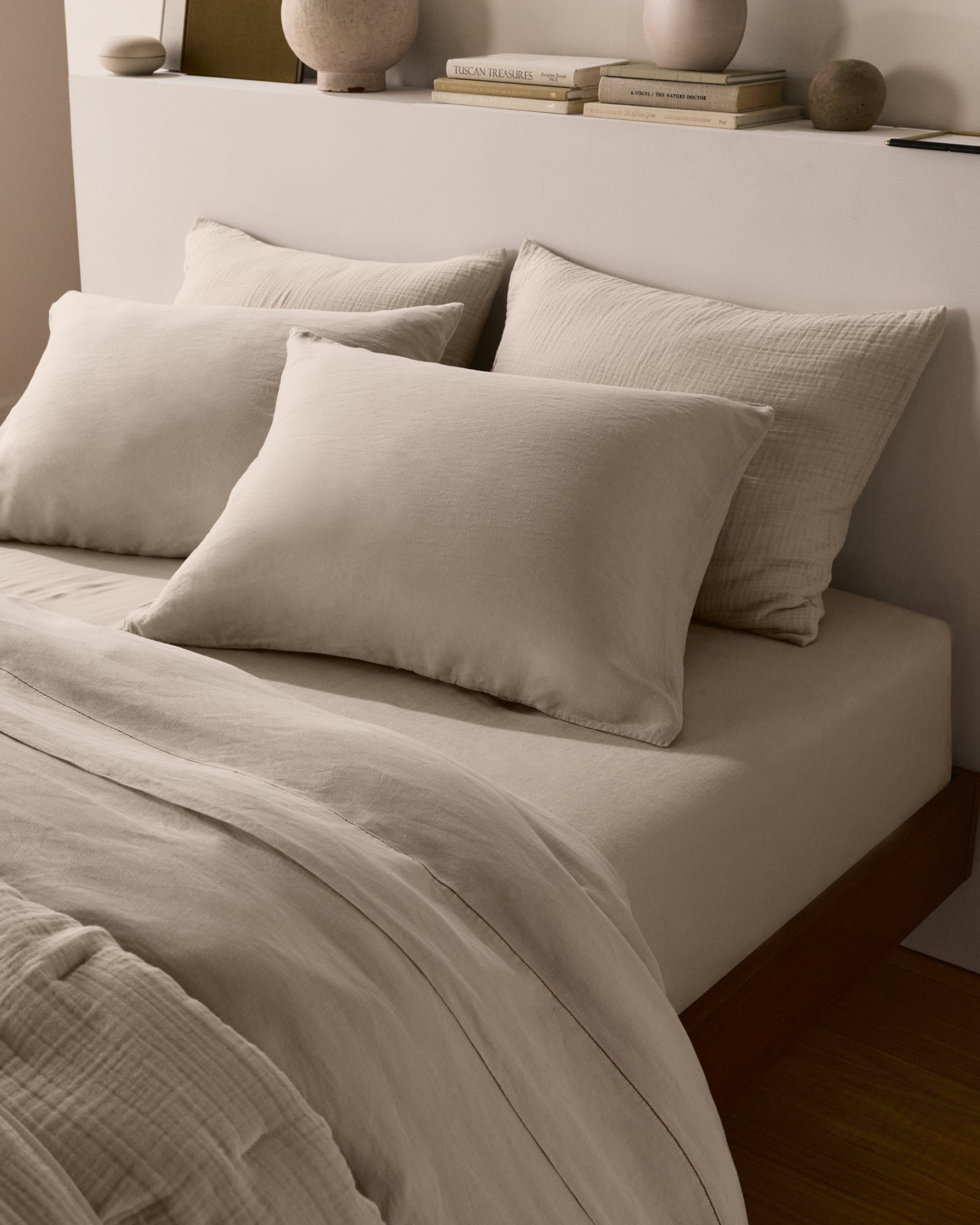 Linen Tencel Fitted Sheet (Bone)