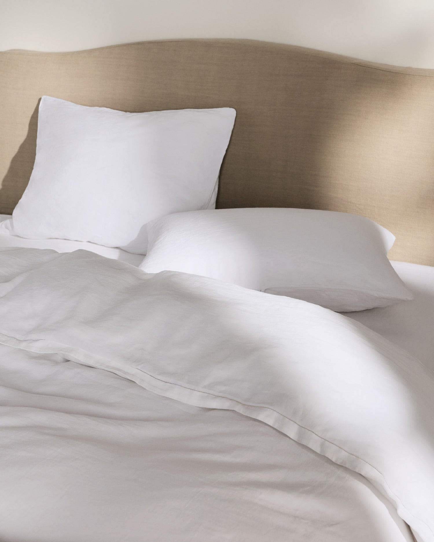 Linen Tencel Fitted Sheet (White)
