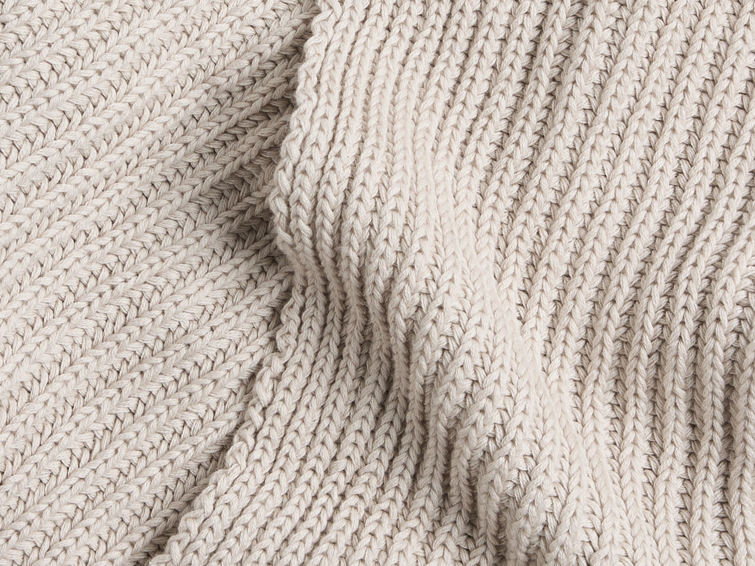 Organic Rib Knit Throw (Bone)