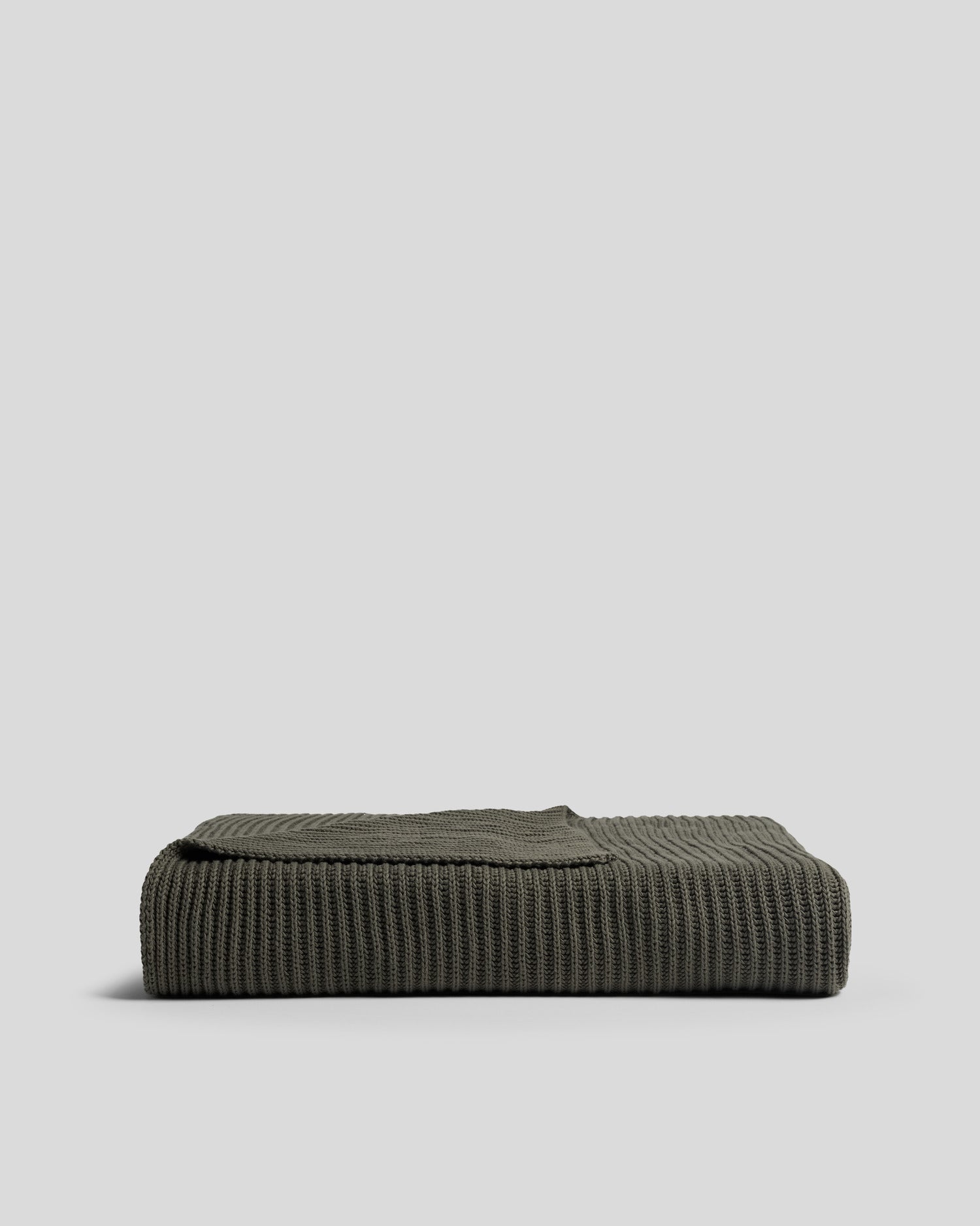 Organic Rib Knit Throw (Thyme)