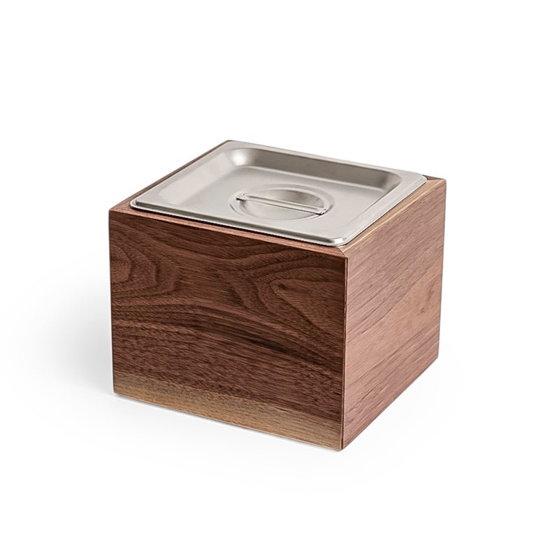 Countertop Compost Bin - Noaway© in Walnut Wood and Stainless Steel