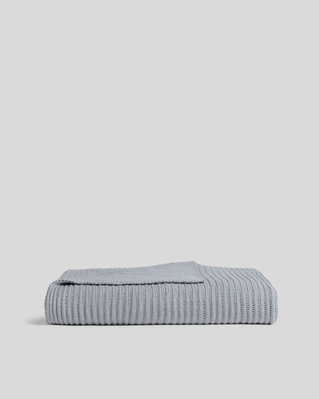 Organic Rib Knit Throw (Sky)