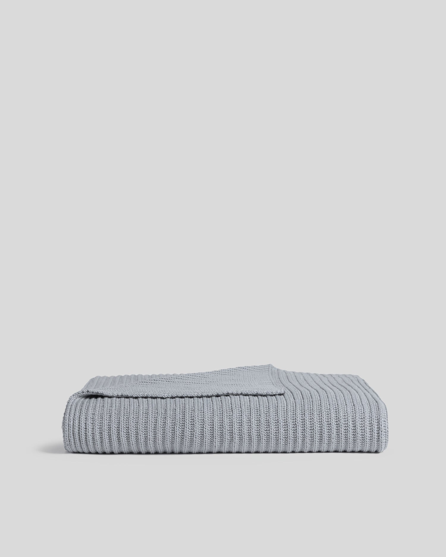 Organic Rib Knit Throw (Sky)