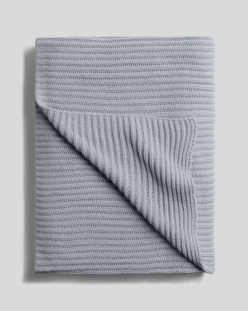 Organic Rib Knit Throw (Sky)