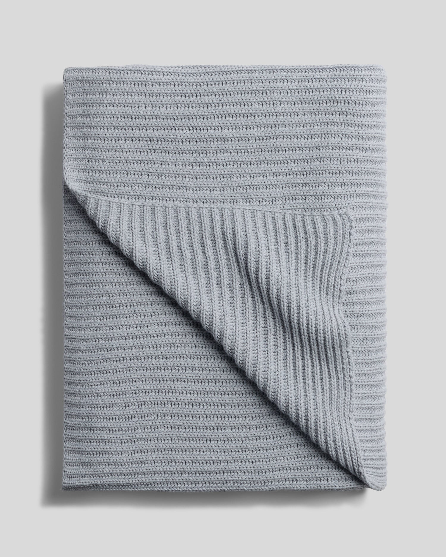 Organic Rib Knit Throw (Sky)