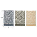 Cotton Printed Tea Towels w/ Floral Pattern Set of 3
